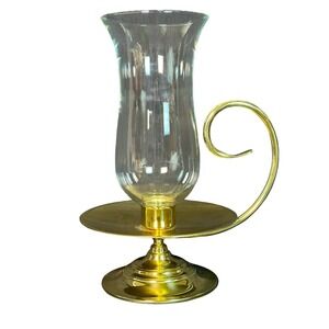 Baldwin USA Brass Hurricane Lamp Vintage Candleholder 13.5" tall-Stunning!